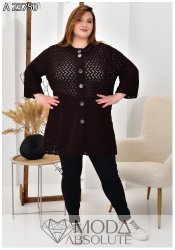 В'язаний жіночий кардиган темно-коричневий А 23750